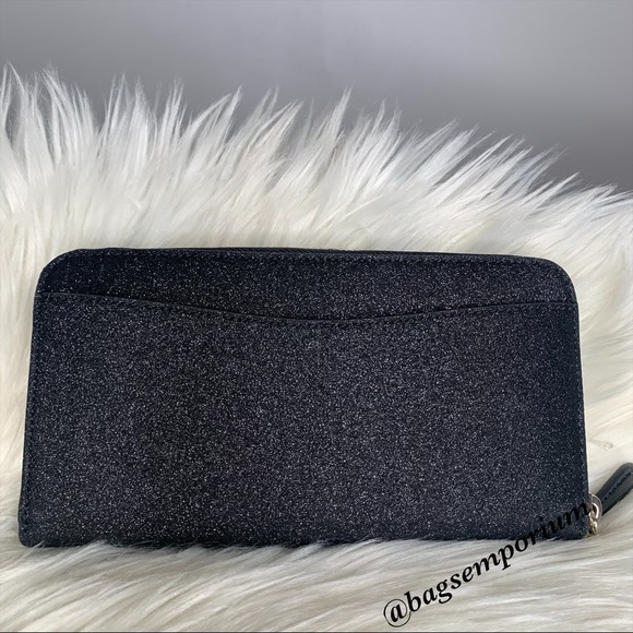 Kate Spade Black Glitter Zip Wallet - Picture 6 of 12